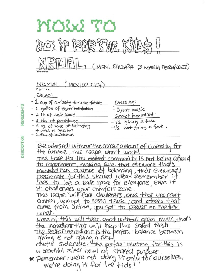 Recipe by NRML (Moni Saldaña, Maria Fernández)