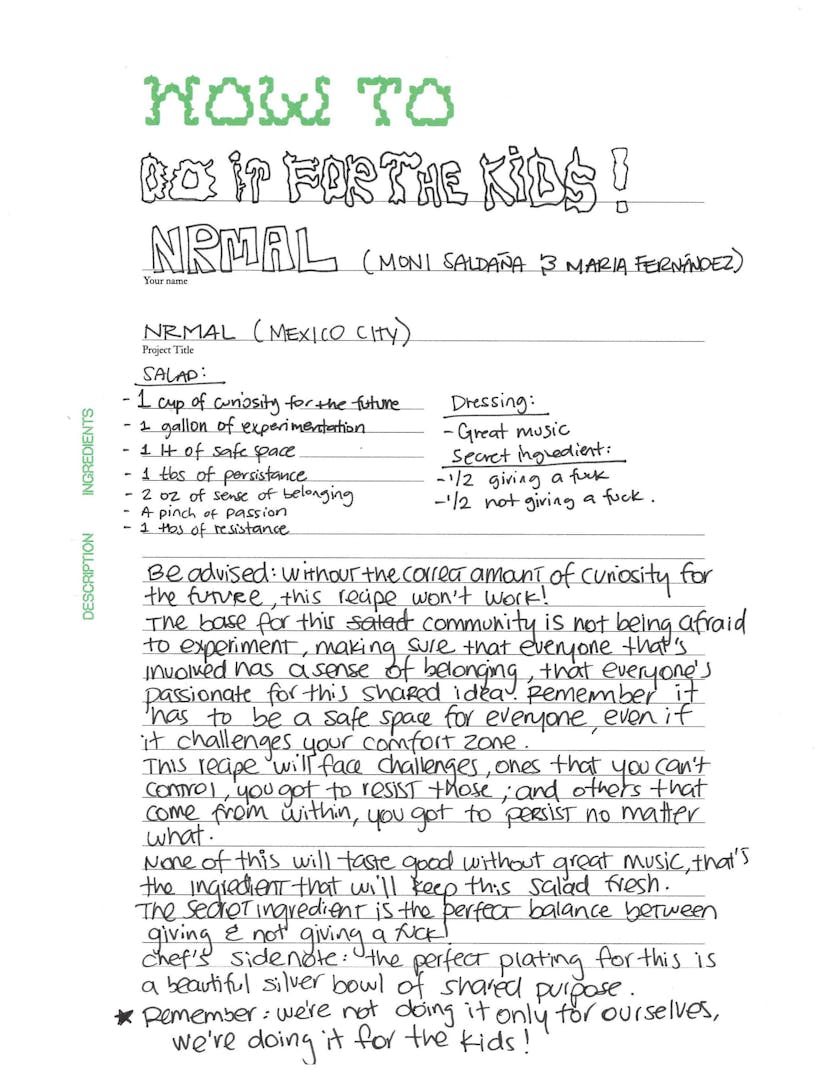 Recipe by NRML (Moni Saldaña, Maria Fernández)